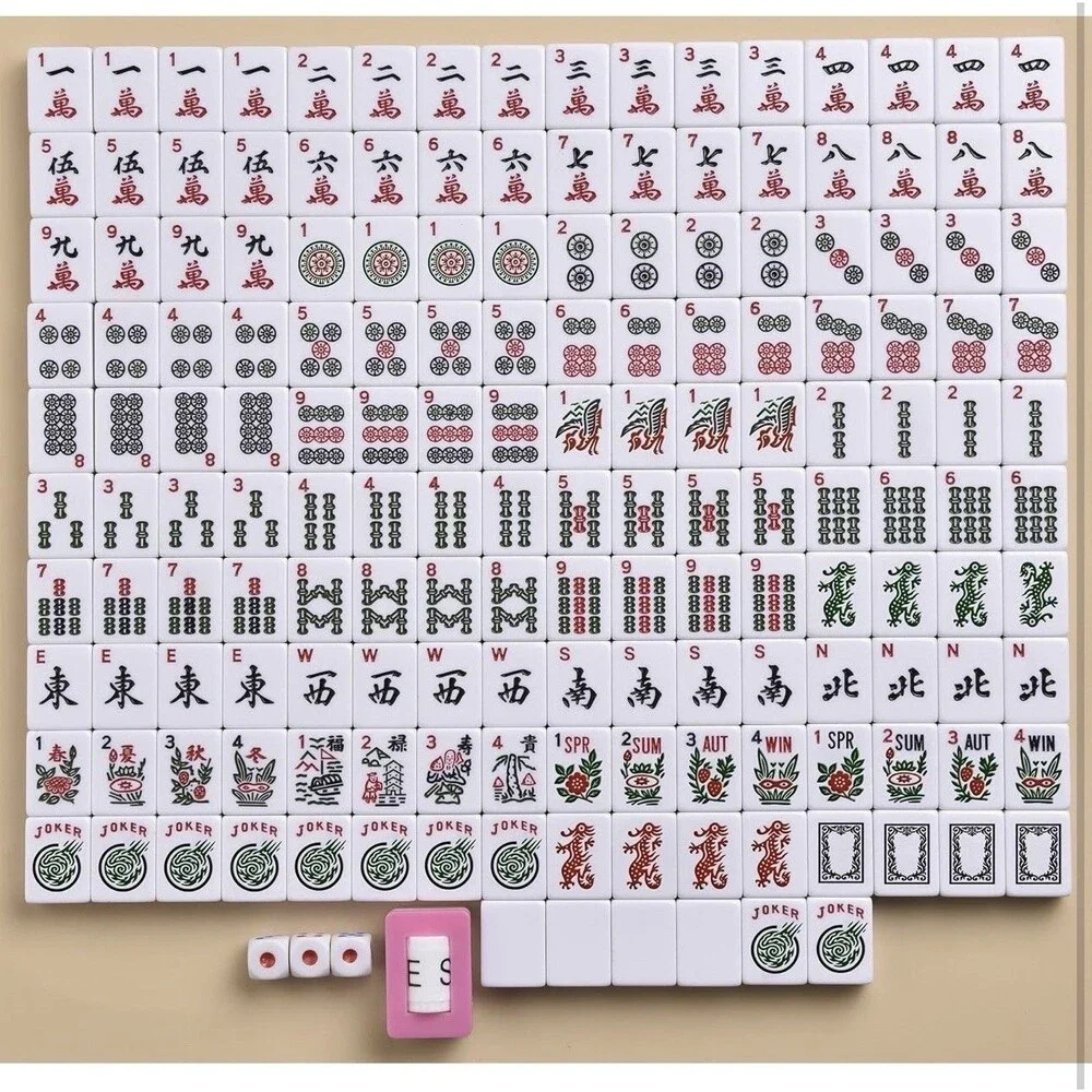 Lightweight Travel-Sized American Mahjong Set with 166 Tiles and Accessories